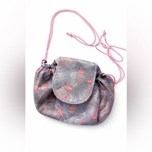 Flamingo Print Drawstring Bag